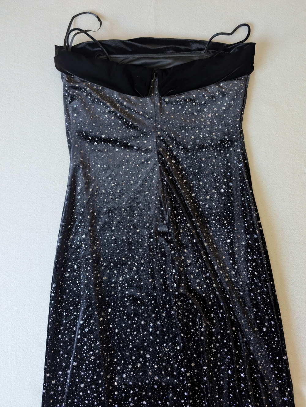 Vintage 90s Alex Evenings Velvet Constellation Sparkle Formal Gown USA Glam 14 - Picture 8 of 14